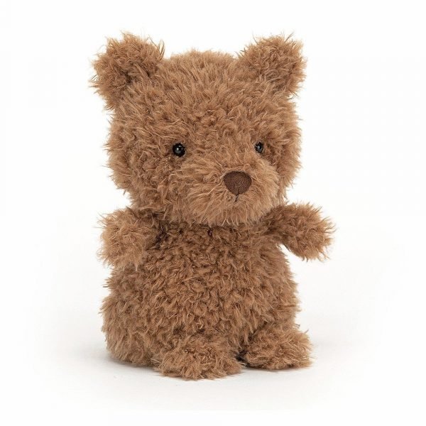 A Jellycat little bear with soft tousled toffee fur and a cute little face.