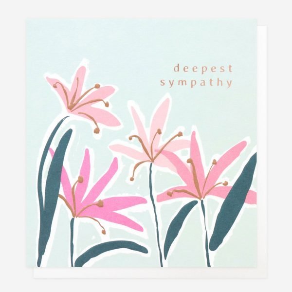 Pink Flowers Sympathy Card