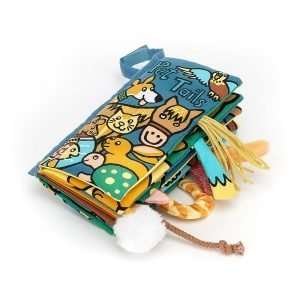 Jellycat Pet Tails Book. A fabric book about pets with a buggy loop and lots of pet's tails to touch and learn