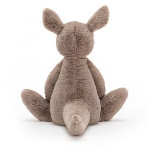 Jellycat Kangaroo and Joey soft toy. With toffee brown soft fur this gorgeous kangaroo has the cutest joey in her pouch