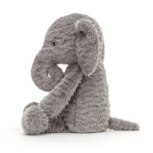 Jellycat elephant soft toy with grey soft ruffled fur