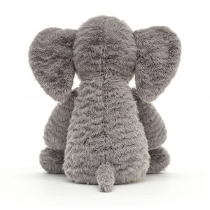 Jellycat elephant soft toy with grey soft ruffled fur