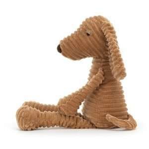 Jellycat Ribble Dog cuddly toy with ginger ribbed fur