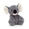 Jellycat koala soft toy with super soft grey fur and a velvet black soft nose