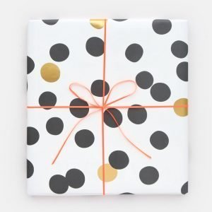 Individual sheets of mono and gold spot wrapping paper