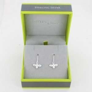 A lovely pair of sterling silver drop earrings with a lovely bumble bee design.
