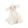 A white Bashful Small Lamb from Jellycat. He has white ears that stick out and a cream coloured snout.