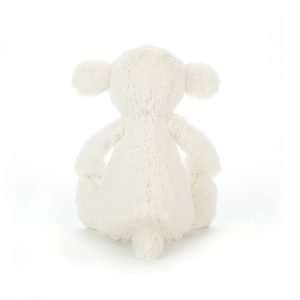 A white Bashful Small Lamb from Jellycat. He has white ears that stick out and a cream coloured snout.