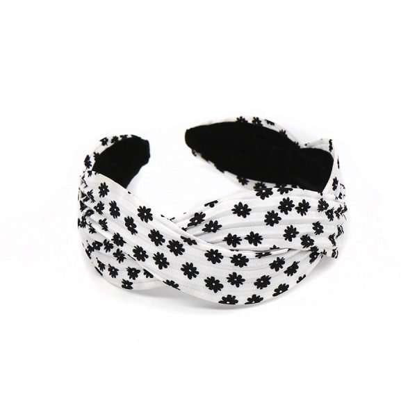 White and Black Daisy Headband