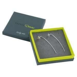 A lovely pair of sterling silver long back earrings. The llong post hooks through the ear and is stopped by the little heart on the end of the post.