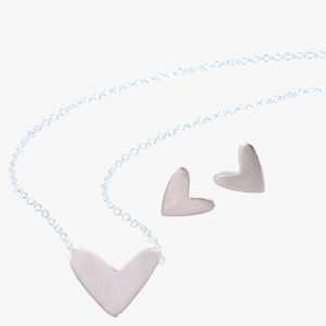 A gorgeous sterling silver chain necklace with a silver heart pendant that has been rose gold plated.