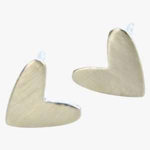 a lovely pair of sterling silver heart shaped cariad stud earrings that are gold plated.