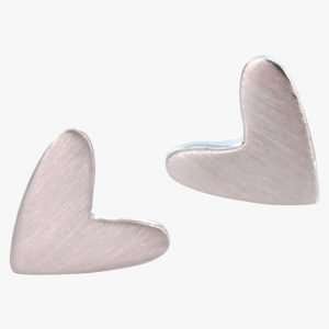 a lovely pair of sterling silver heart shaped cariad stud earrings that are rose gold plated