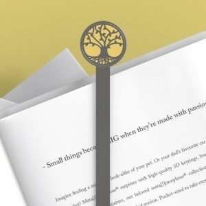 A lovely metal bookmark with a Tree of Life design on the top of it.