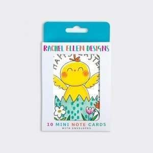 Pack of 10 happy easter cards. This pack incorporates an Easter chick and egg with the caption Happy Easter.