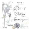 A diamond wedding anniversary card with two champagne glasses with pale grey hearts and flowers. With love on your diamond wedding anniversary