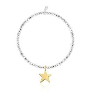 A little you are amazing silver plated joma bracelet with a gold star charm.