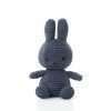 Dark Blue Corduroy Miffy Soft Toy with stuffing made from 100% recycled PET bottles. Size 23cm