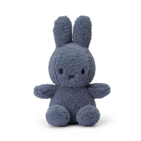 Blue Miffy Soft Toy with teddy bear fluffy soft fur. Made from 100% recycled materials