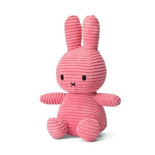 Bubblegum Pink Corduroy Miffy Soft Toy with stuffing made from 100% recycled PET bottles. Size 23cm