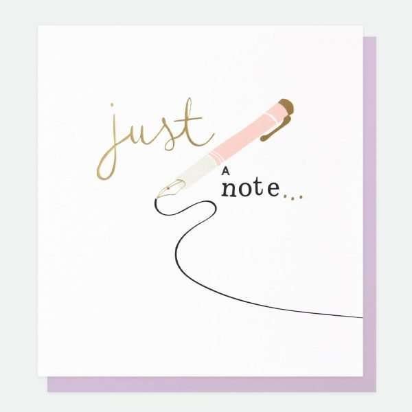 Just A Note Greetings Card with an illustration of an ink pen