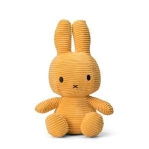 Yellow Corduroy Miffy Soft Toy with stuffing made from 100% recycled PET bottles.
