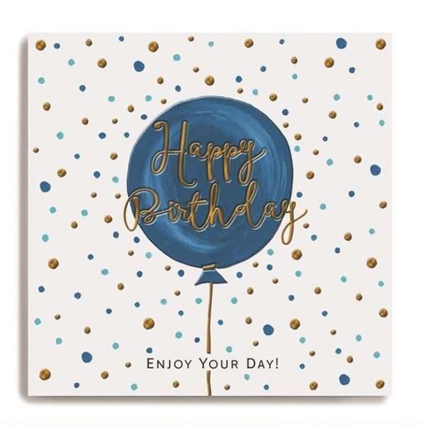 Blue Balloon Birthday Card