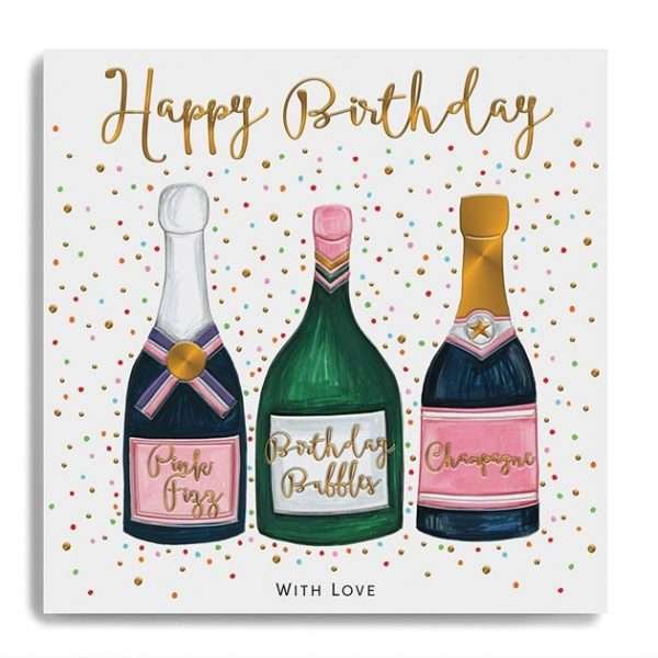 Champagne Bottles Birthday Card