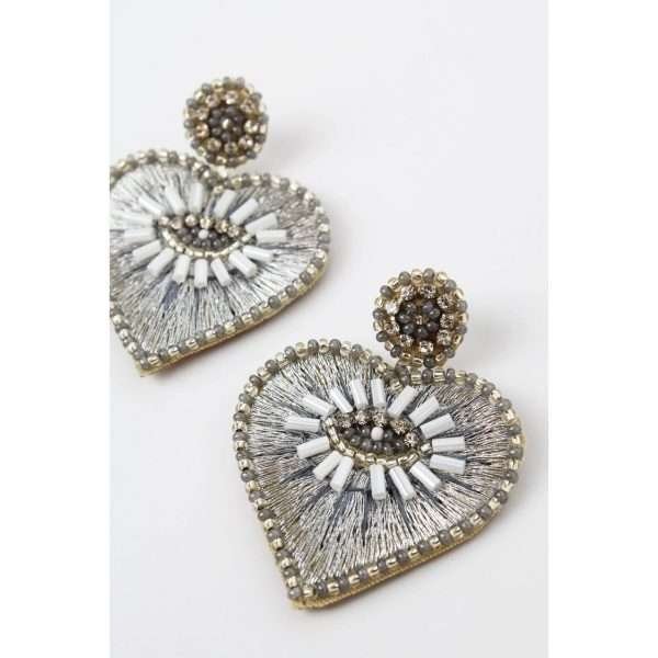 Eye Love You Embroidered Earrings