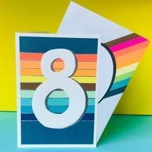 Neon Bright 8th Birthday Card