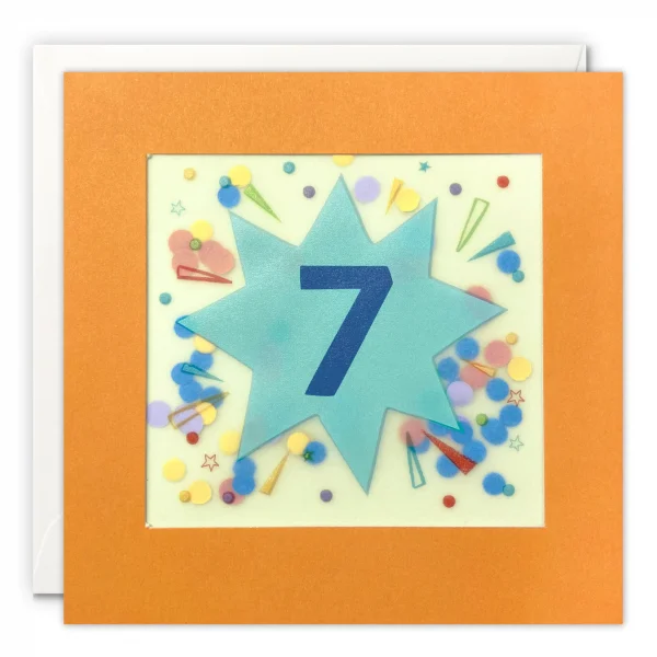 Age 7 Star Birthday Card