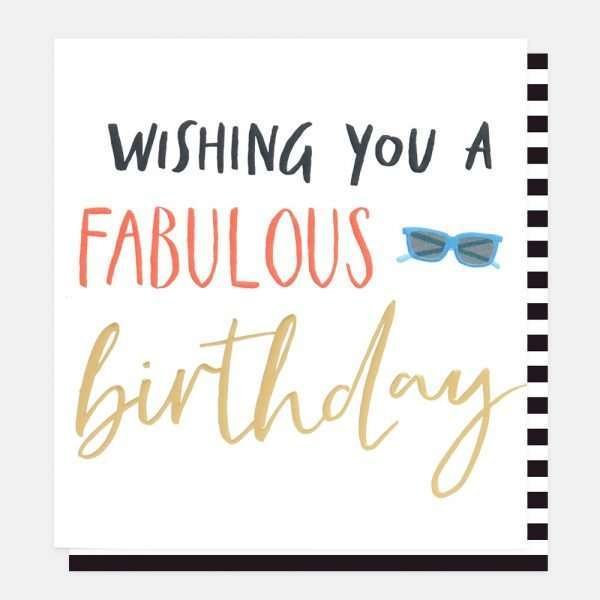 A birthday card with a typographic design. Wishing you a fabulous birthday
