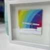 A lovely rainbow angel of the north tile picture which has been presented in a box frame.