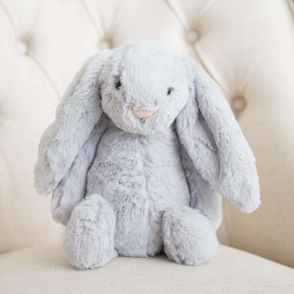 A gorgeous cuddly silver bunny in a medium size by Jellycat.