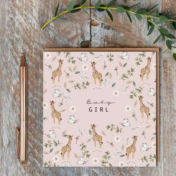 Giraffes Baby Girl Card