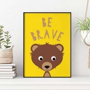 An a4 print of a cute animal with googly eyes with a positivity quote