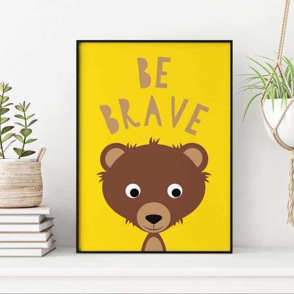 An a4 print of a cute animal with googly eyes with a positivity quote