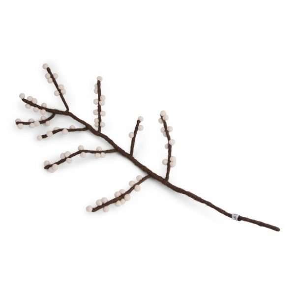 Felt White Berry Branch