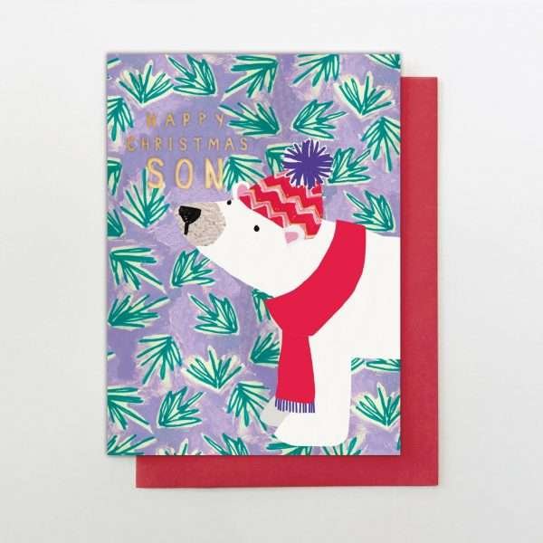 A lovely polar bear son christmas card from Stop the Clock