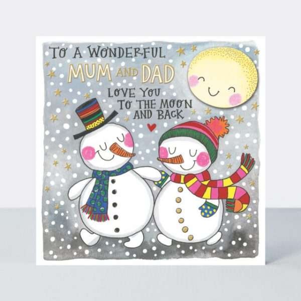 Snowmen Mum and Dad Christmas card