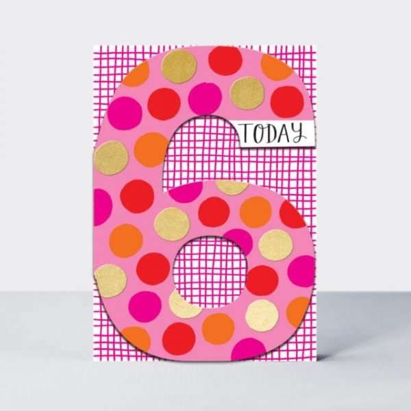 Spotty Age 6 Birthday Card