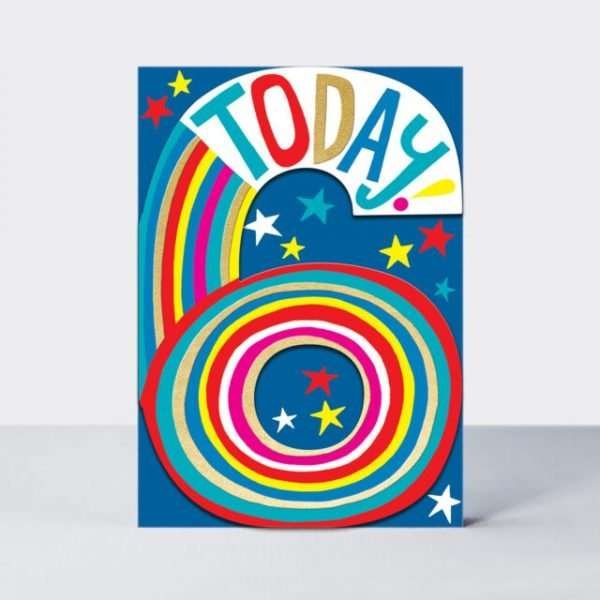 Stripey Age 6 Birthday Card