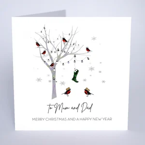 Large Mam and Dad Christmas Card