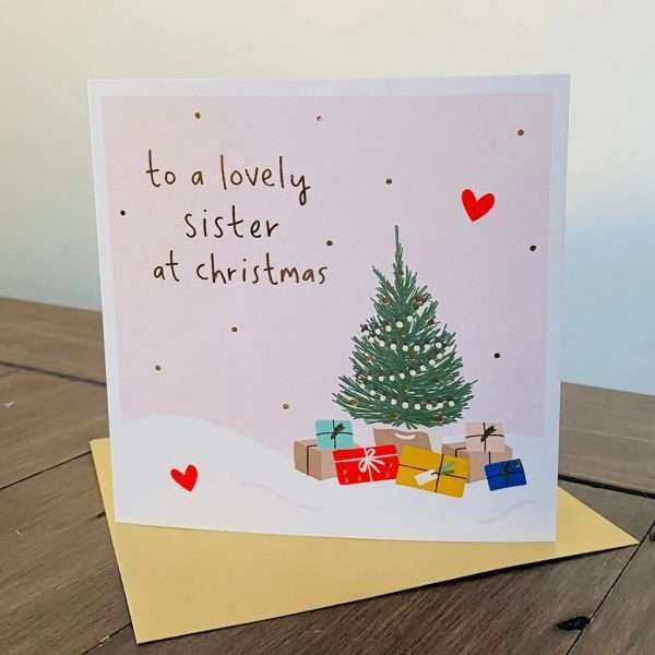 A contemporary, hand finished, Christmas card with gold foil debossing. Matched with a festive gold envelope.