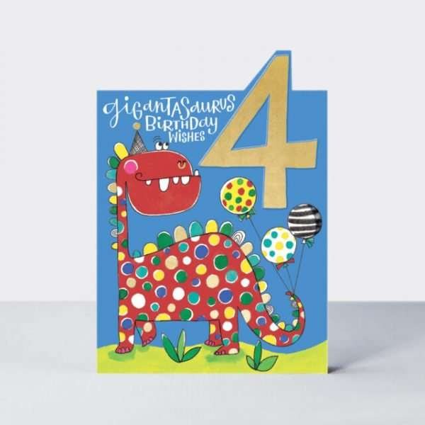 Age 4 Dinosaur Birthday Card