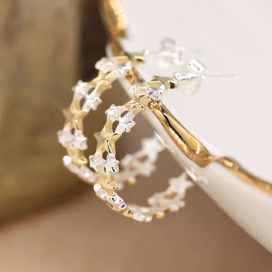 Multi Star Hoop Earrings