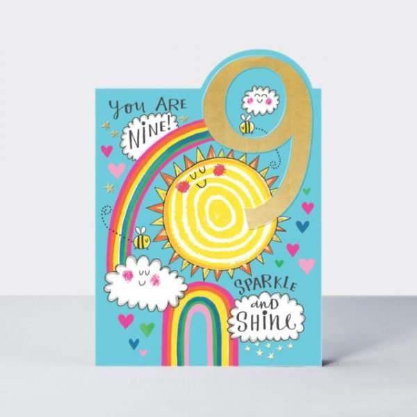 Sun and Rainbows 9th Birthday Card