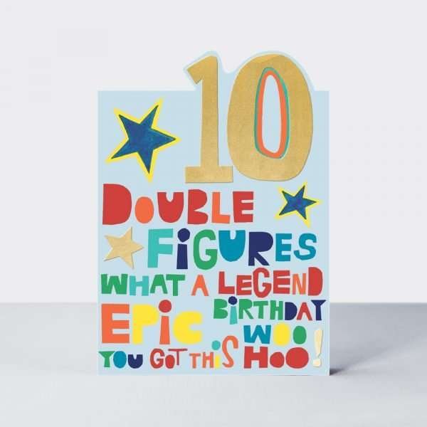 Double Figures 10th Birthday Card