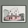 An A4 print of a drawing of The Strawberry pub in Newcastle