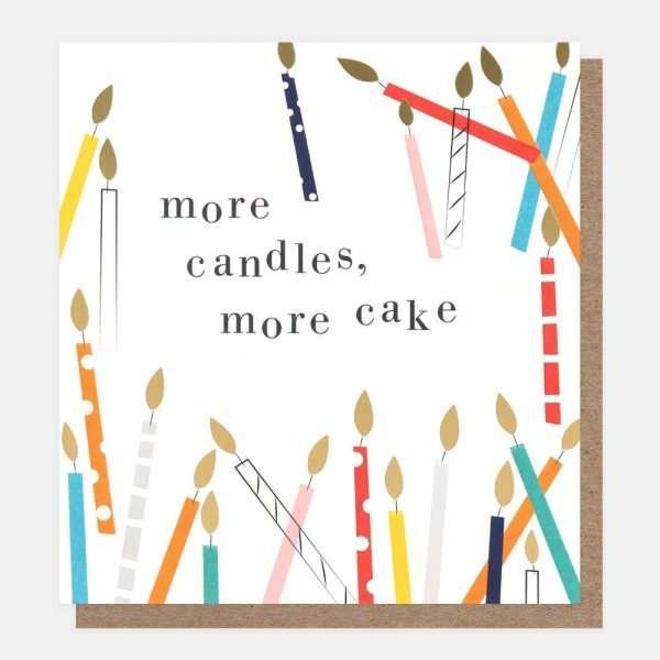 A cake and candles birthday card